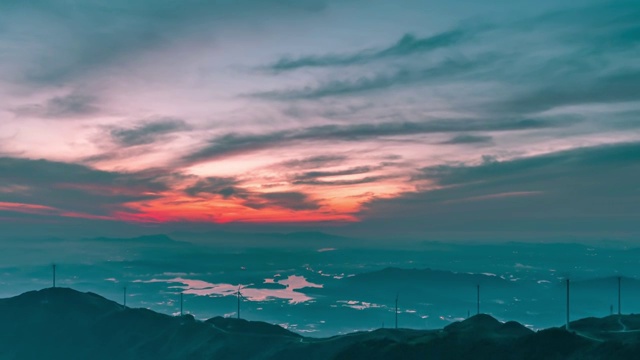 风车山日出全景视频素材