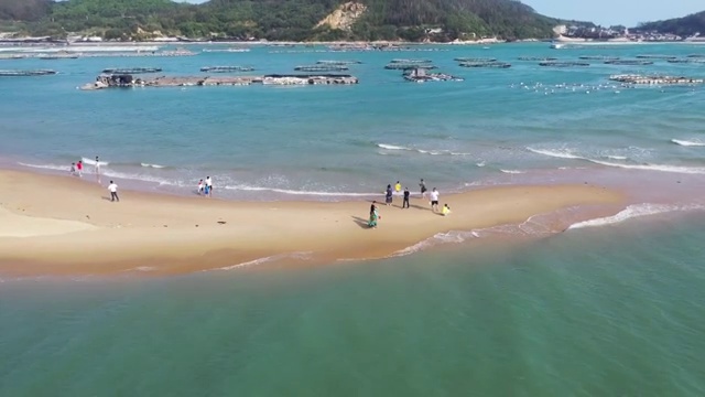 福建漳州东山岛，鱼骨沙洲视频下载