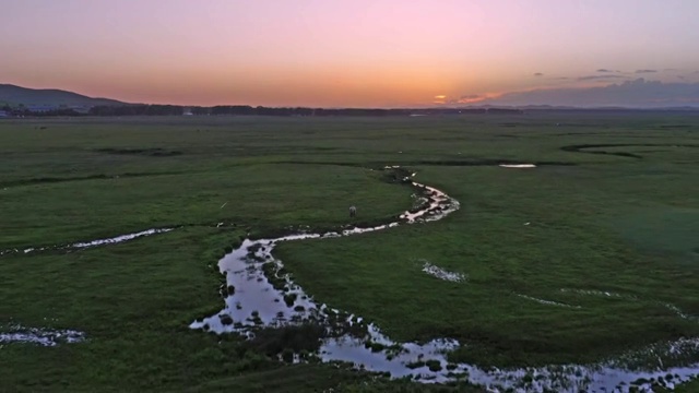 滦河源头湿地航拍视频素材