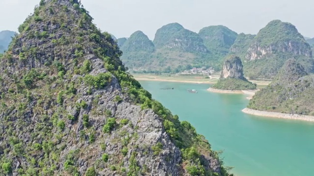 广西靖西渠洋湖航拍风光视频素材