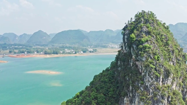 广西靖西渠洋湖航拍风光视频素材