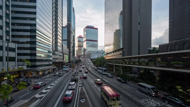 中国香港上环黄昏车流延时视频素材