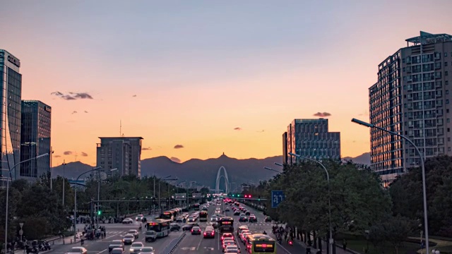 首钢大桥夕阳视频素材