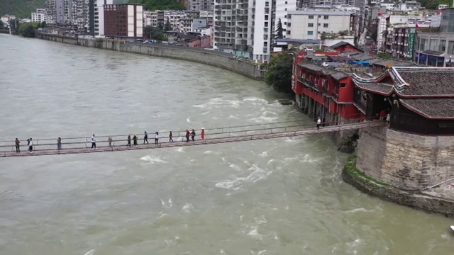 四川大渡河泸定桥风光视频素材