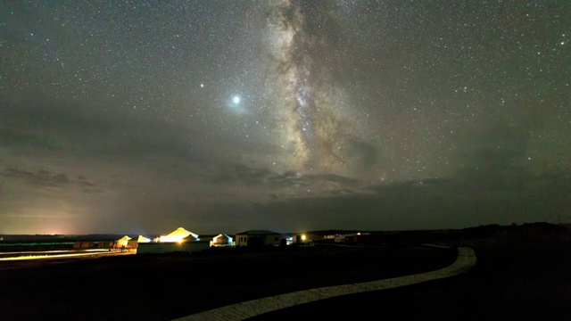 青海海西金子海星空视频素材