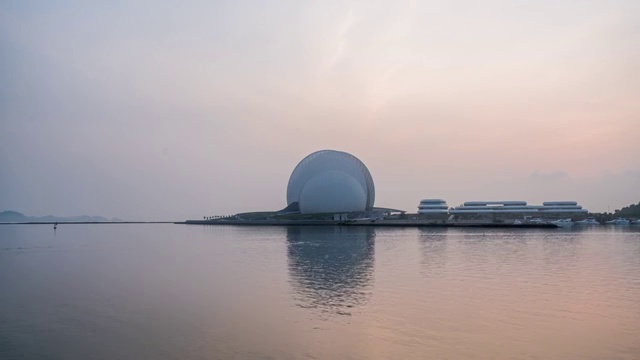 珠海大剧院晨曦延时摄影视频素材