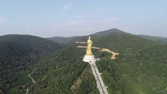 航拍苏州西山大如意圣境视频素材