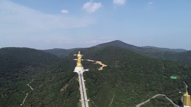 航拍苏州西山大如意圣境视频素材