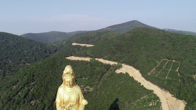 航拍苏州西山大如意圣境视频素材