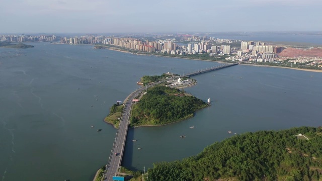 广西防城港城市西湾旅游景海滨景观风光航拍视频素材