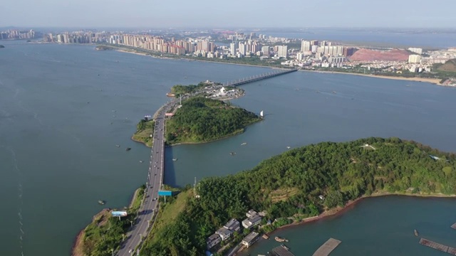 广西防城港城市西湾旅游景海滨景观风光航拍视频素材