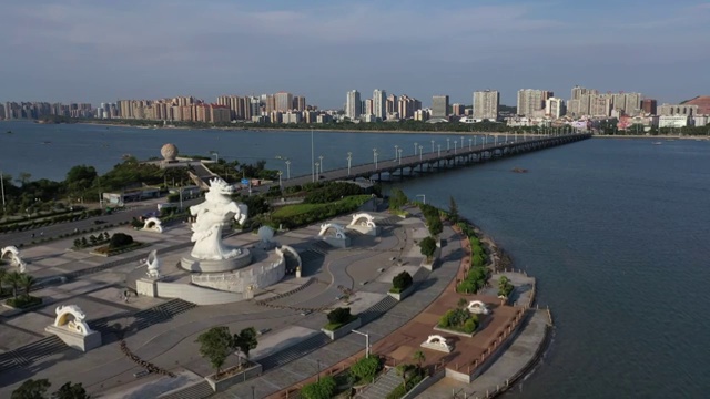 广西防城港城市西湾旅游景海滨景观风光航拍视频素材