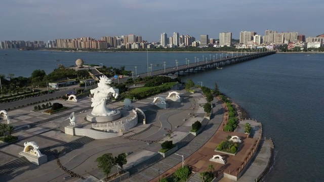 广西防城港城市西湾旅游景海滨景观风光航拍视频素材