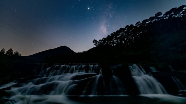 秘境瀑布星空视频素材