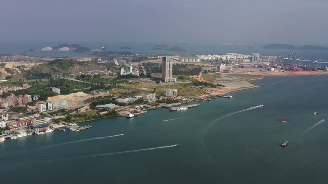 广东省惠州市大亚湾澳头港和惠州港荃湾港区视频素材