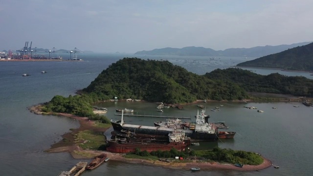 广东省惠州市大亚湾澳头惠州港荃湾港区海面视频素材