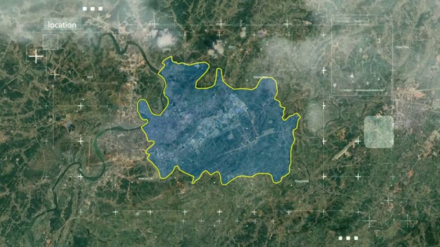 地图 地球俯冲定位 中国 湖南 全球定位系统  航拍视角 影视频素材