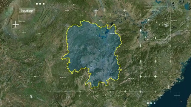 地图 地球俯冲定位 中国 湖南 全球定位系统  航拍视角 影视频素材