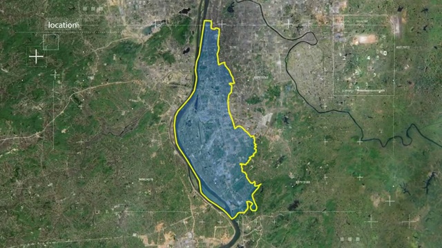 地图 地球俯冲定位 中国 湖南 全球定位系统  航拍视角 影视频素材