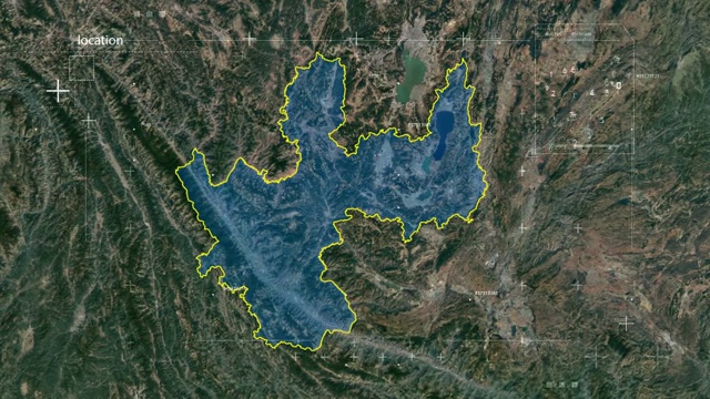 地图 地球俯冲定位 中国 云南 全球定位系统  航拍视角 影视频素材