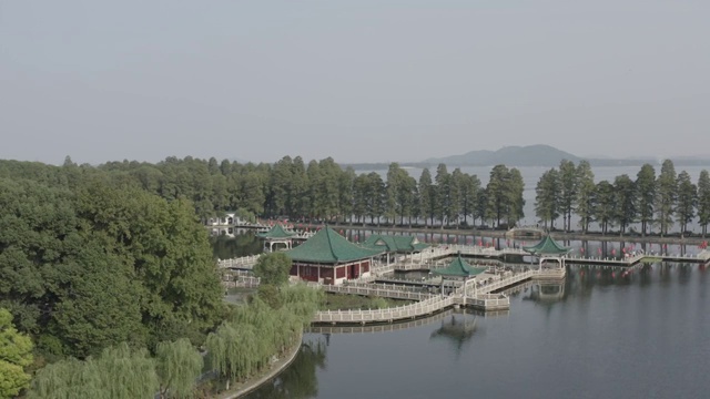 武汉东湖风景区航拍0341视频素材