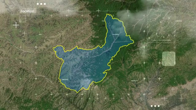 地图 地球俯冲定位 中国 陕西 全球定位系统  航拍视角 影视频素材