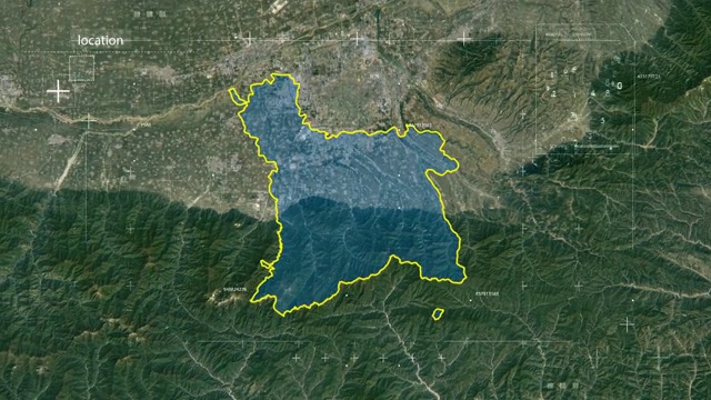 地图 地球俯冲定位 中国 陕西 全球定位系统  航拍视角 影视频素材