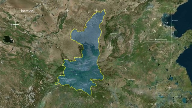 地图 地球俯冲定位 中国 陕西 全球定位系统  航拍视角 影视频素材