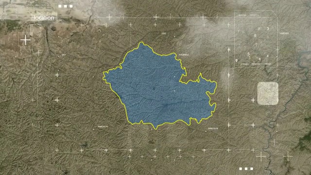 地图 地球俯冲定位 中国 陕西 全球定位系统  航拍视角 影视频素材