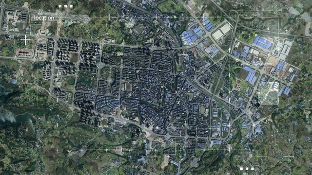 地图 地球俯冲定位 中国 四川 全球定位系统  航拍视角 影视频素材