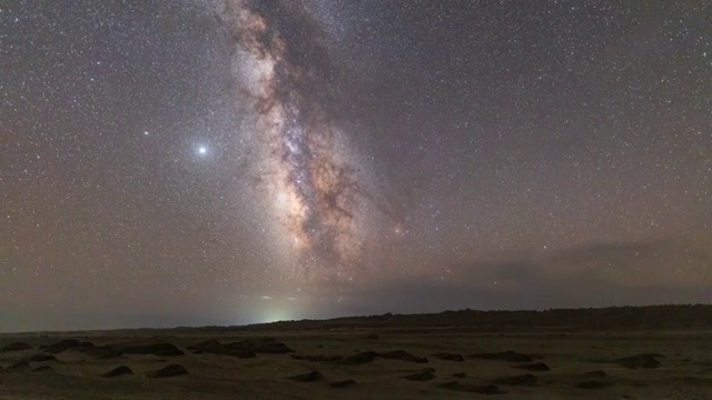 俄博梁地貌银河星空视频素材