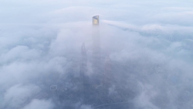 航拍上海平流云视频素材