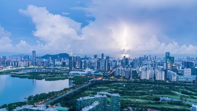 深圳市南山区早上顺光城市风光延时摄影视频素材