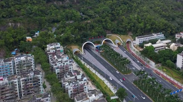 珠海板樟山隧道环绕航拍延时 板樟山森林公园 珠海视频素材