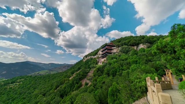 太原天龙山石窟白天多云延时 天龙山石窟 太原视频下载