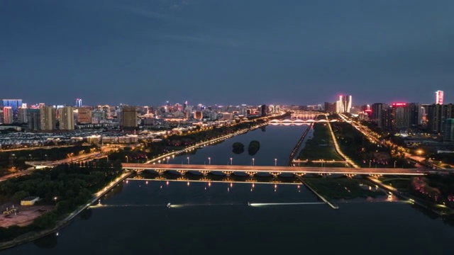 太原市胜利桥日落夜景延时视频素材