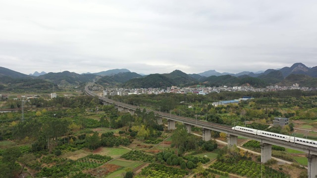 穿过田野大地的高速列车视频素材