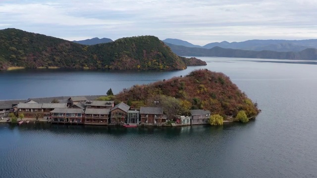 云南丽江泸沽湖里格半岛视频素材