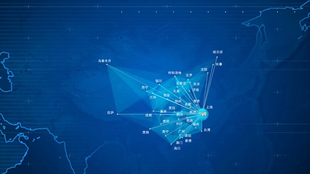 宁波辐射到中国全球全世界视频素材