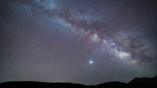 银河星空夜景延时摄影视频素材