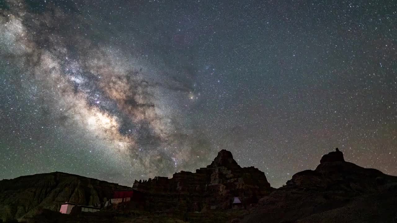 西藏古格王朝星空8k延时视频素材