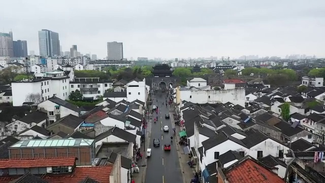 苏州七里山塘阊门西中市街视频素材