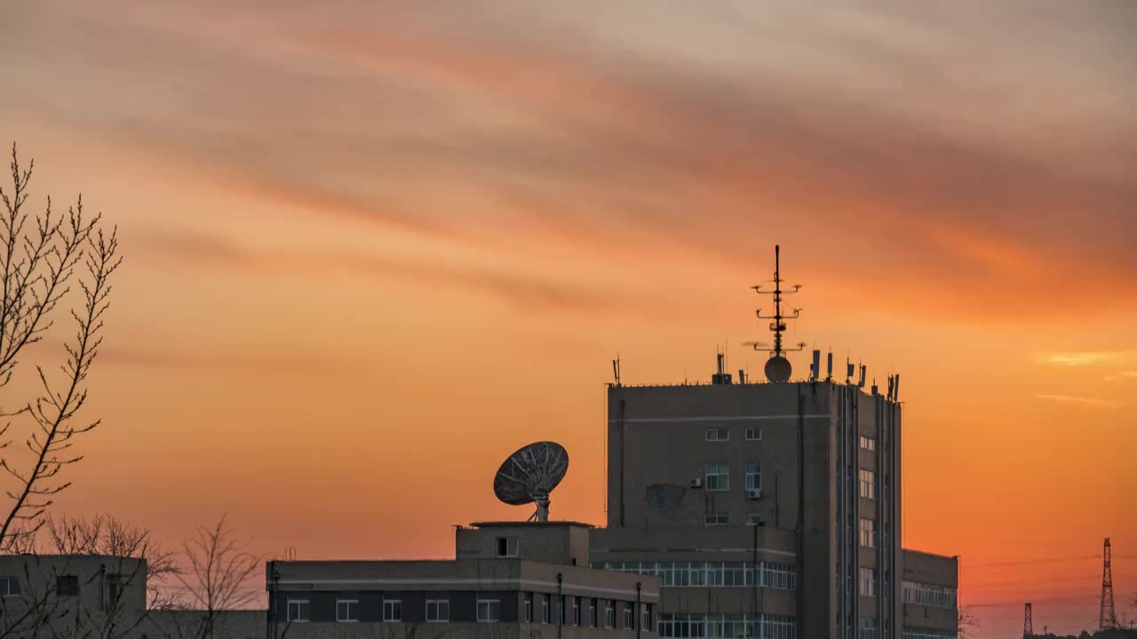 北京二七厂晚霞日转夜 8K60P延时视频视频素材