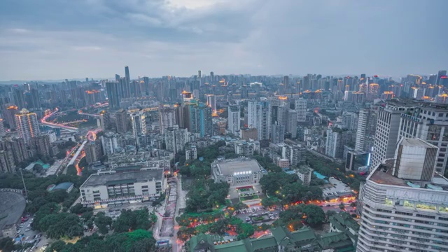 4K30P城市建筑群多云日转夜移动延时视频素材