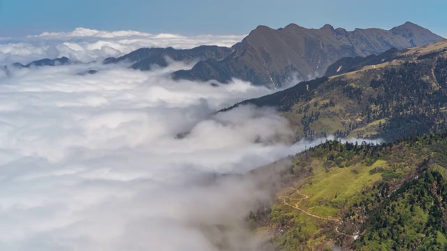 4K30P晴天云海高山延时视频素材