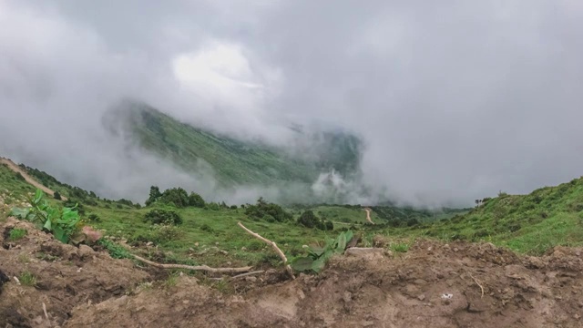 4K30P山谷草地云雾涌动延时视频素材