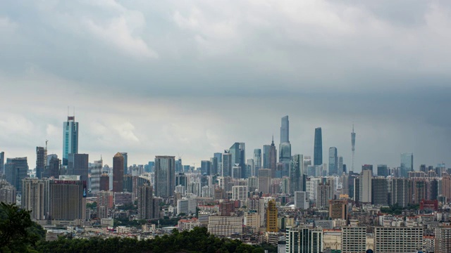 延时拍摄广州暴雨视频素材