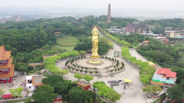 航拍莲花山望海观音视频素材