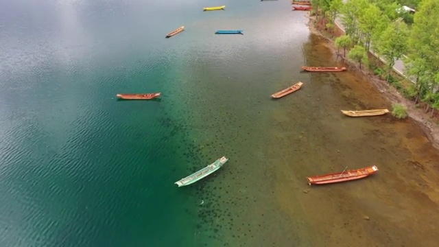 四川凉山州盐源县泸沽湖女神湾自然风光视频素材