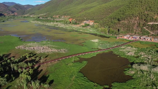 四川凉山州盐源县泸沽湖草海自然风光视频素材